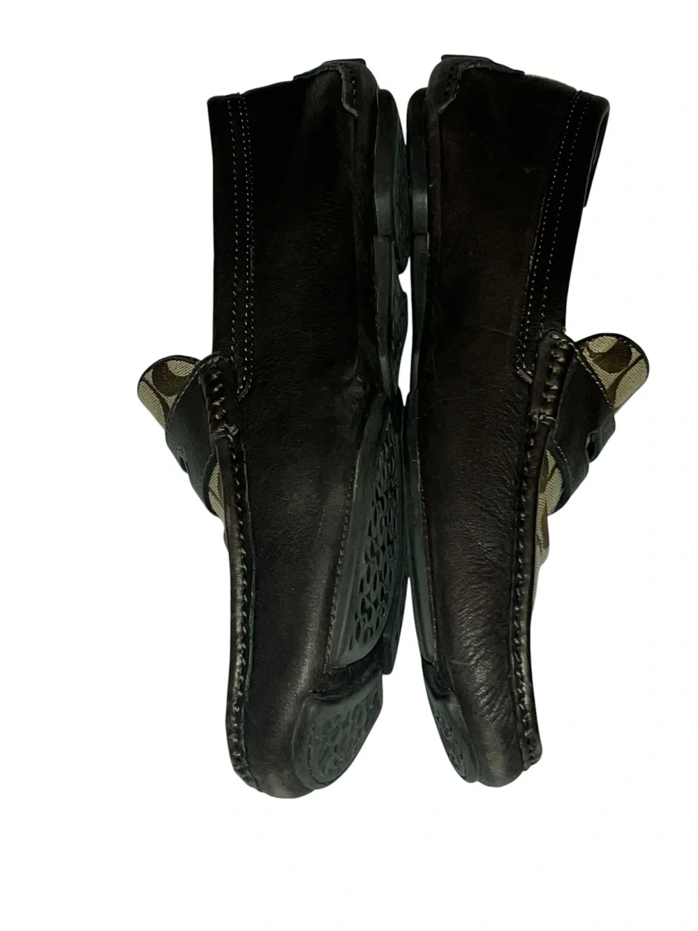 Coach Men’s Brown Signature Jacquard Penny Loafers